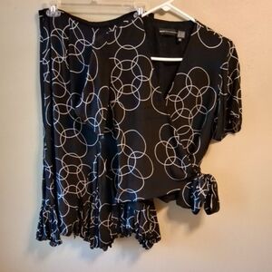 Dana Buchman Black and White Maxi Dress Suit